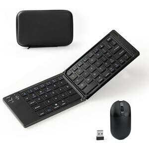 Foldable Keyboard Mouse Combo Bluetooth 5.0 2.4G USB-C Rechargeable